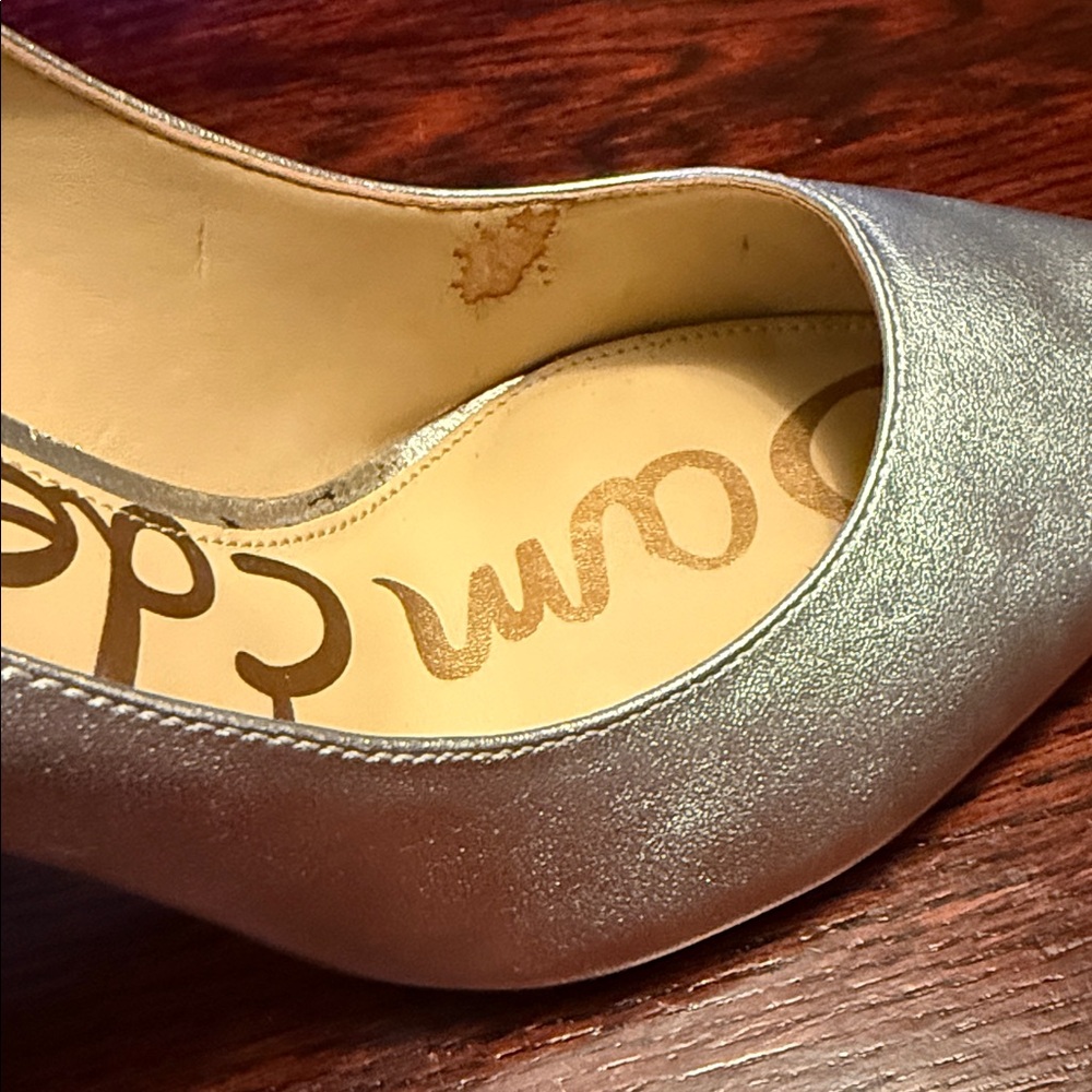 Sam Edelman Metallic Silver Heels 4” heel Size 9 - Picture 7 of 8
